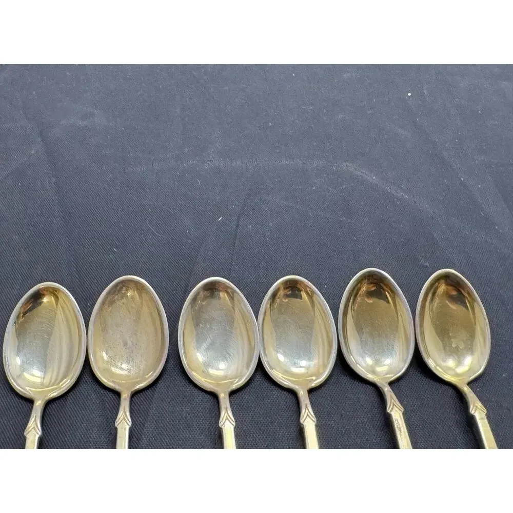 Magnus Aase Vintage Norwegian 830S Silver Spoons Set 6 NM Openwork Demitasse 4